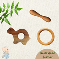 Neem Wood Teether For 0-1 Year Baby (Turtle/Ring/Dumbbell)