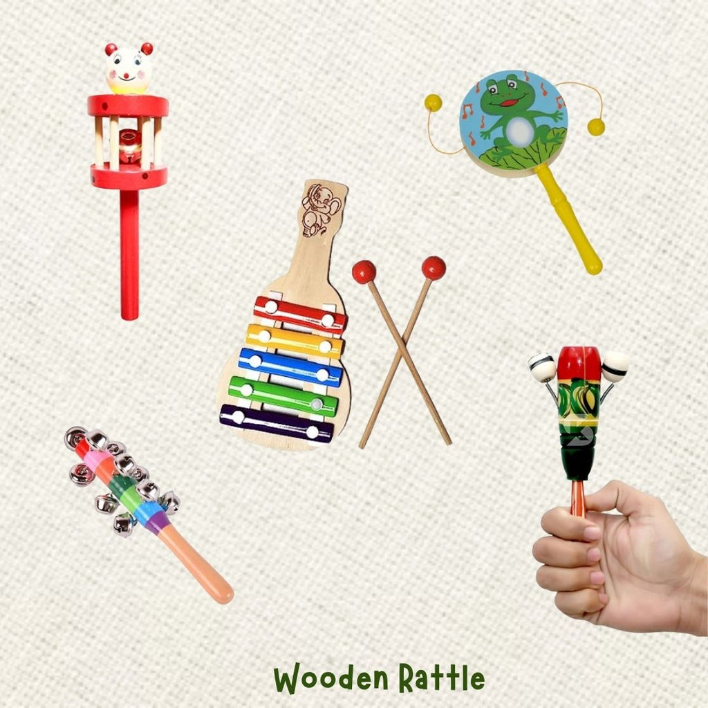 Neem Wood Rattles Combo (5 Pis)