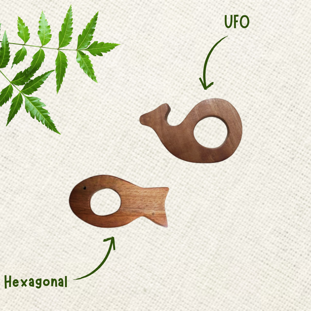 Neem Wood Teether For 0-1 Year Baby (Fish/Dolphin)