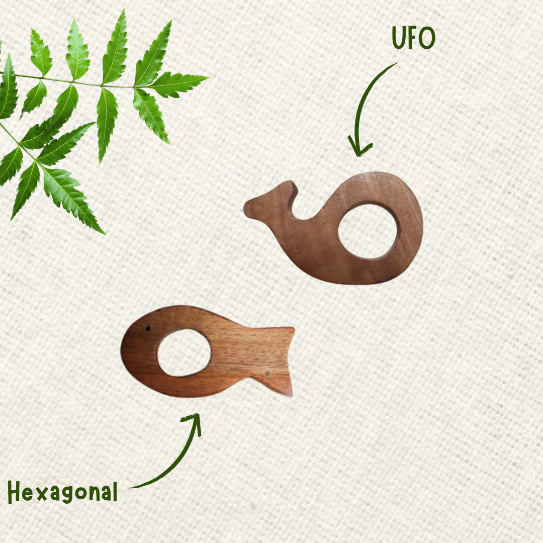 Neem Wood Teether For 0-1 Year Baby (Fish/Dolphin)