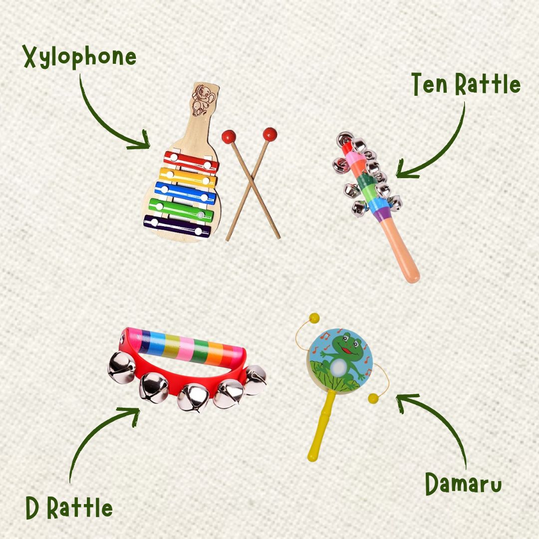 Neem Wood Teether & Rattles Combo (8 Pis)