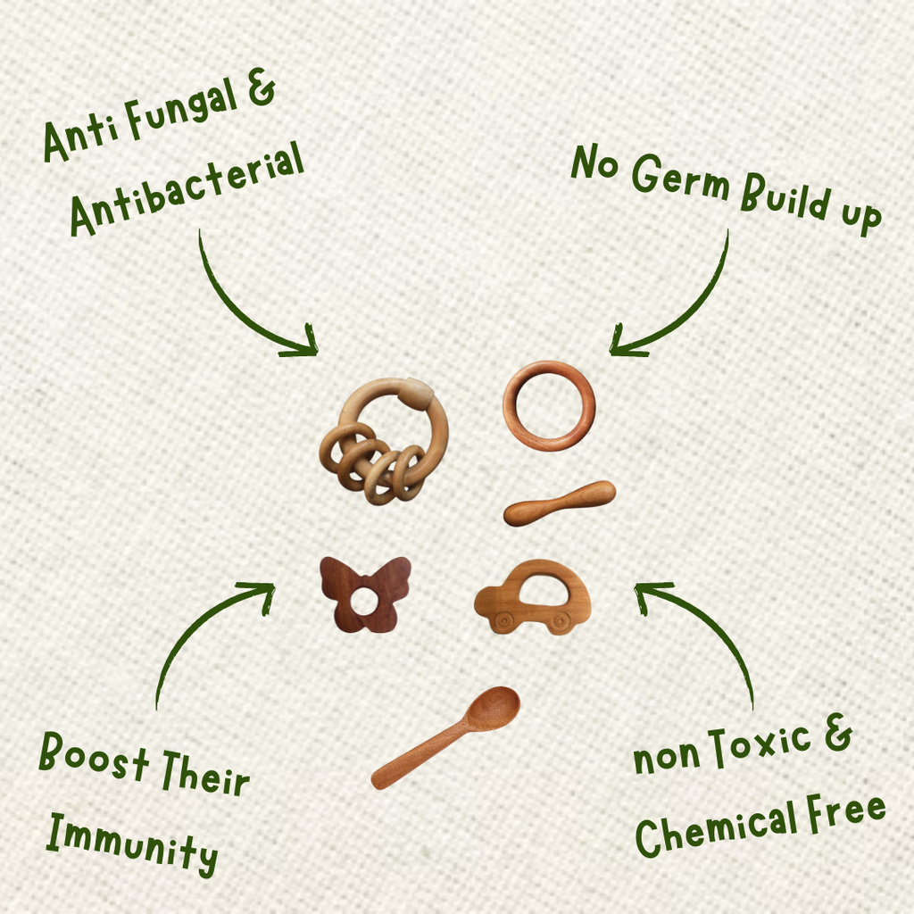 Neem Wood Teether Set For 0-1 Year Baby