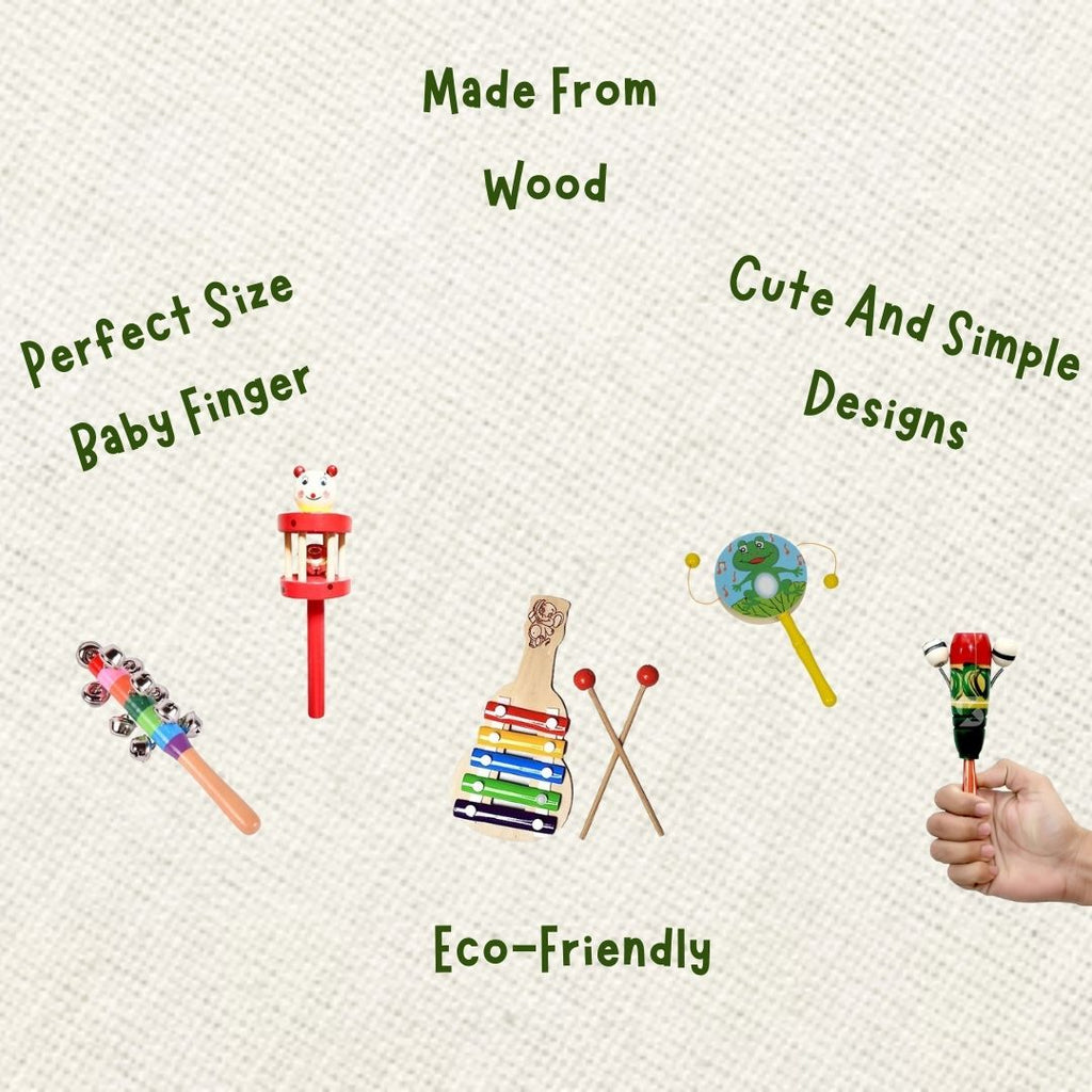 Neem Wood Rattles Combo (5 Pis)