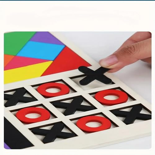 Wooden Puzzle Toy – Educational Brain Teaser Game for Kids Ages 3–10 & Adults, Montessori Logic Toy for Learning Shapes and Spatial Skills (3 in 1 Puzzle Game)