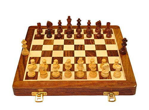 Wooden Handmade Foldable Chess Board (11 Inch)