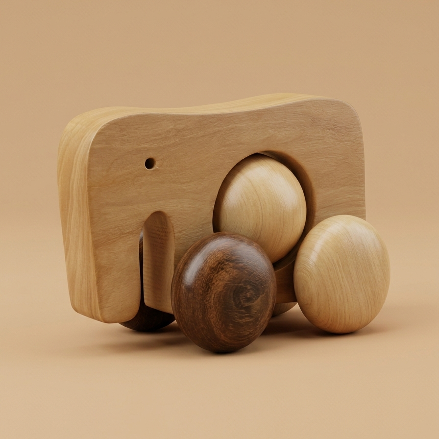 Wooden Vintage Elephent Toy  – Handcrafted Natural Wood Toy (Copy)