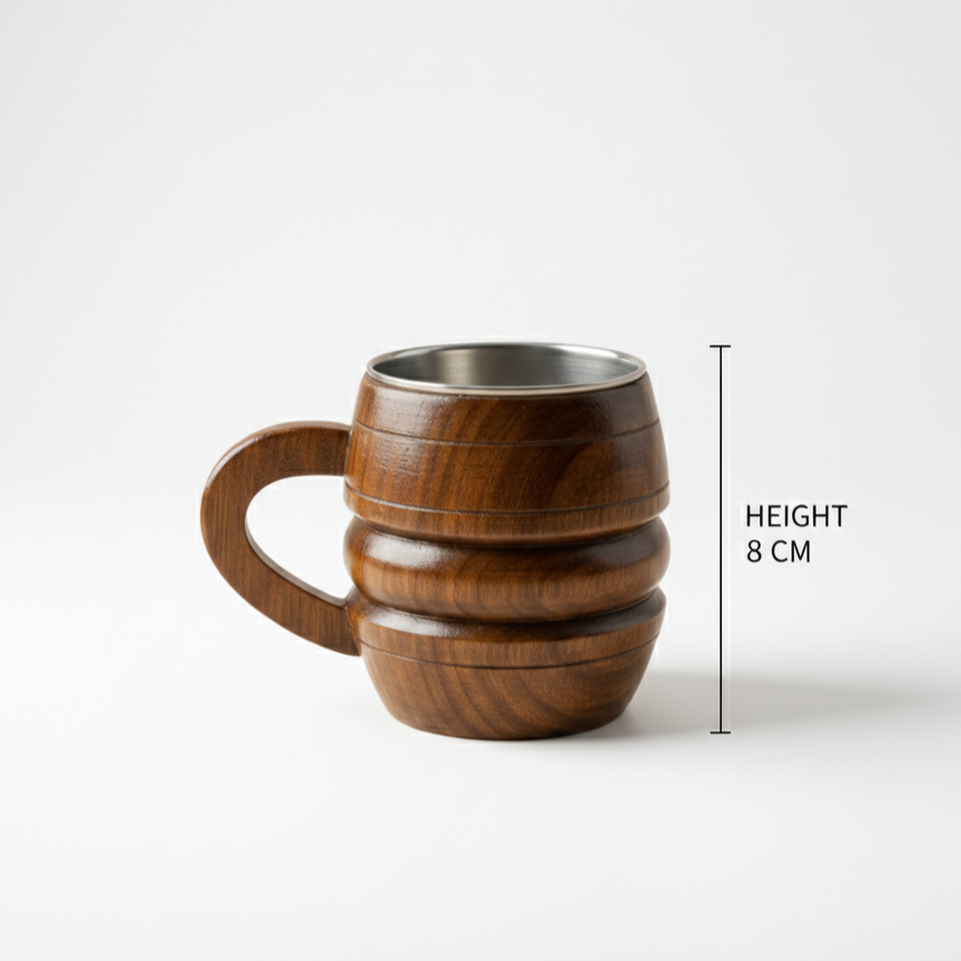 Wooden Tea & Coffee Cup/Mug (Grip Design)