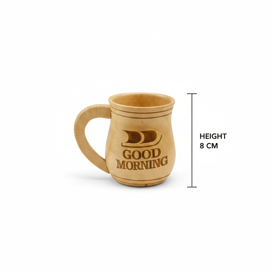 Wooden Tea & Coffee Cup/Mug (Good Morning/Light Shade)