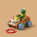 Wooden Frog Drummer Pull Along Toy – Rolling Musical Toddler Toy