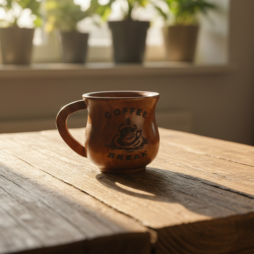 Wooden Tea & Coffee Cup/Mug (Coffee Breck)