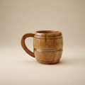 Wooden Tea & Coffee Cup/Mug (Metal Design)