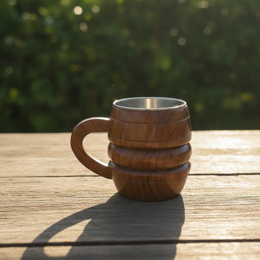 Wooden Tea & Coffee Cup/Mug (Grip Design)