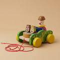 Wooden Clown Drummer Pull Along Toy – Musical Rolling Toddler Toy